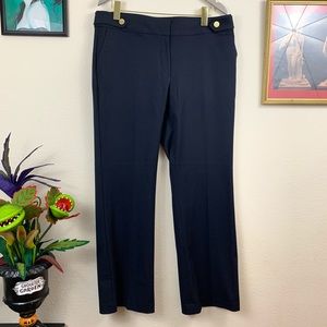 NWT LOFT Navy Tab-Button Waist Marisa Trousers